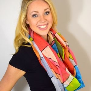 Anne Rivers Art Scarf "Orange Circles"